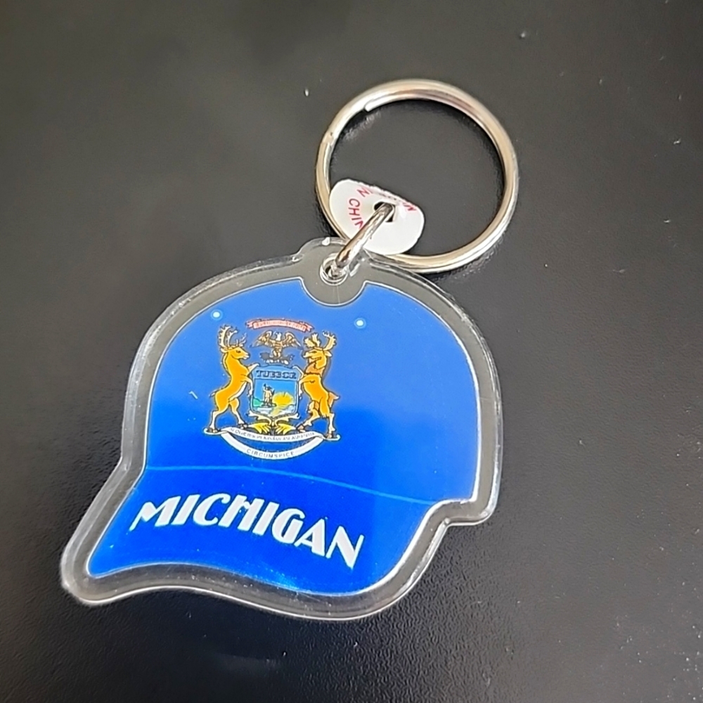 Michigan state seal logo on hat keychain